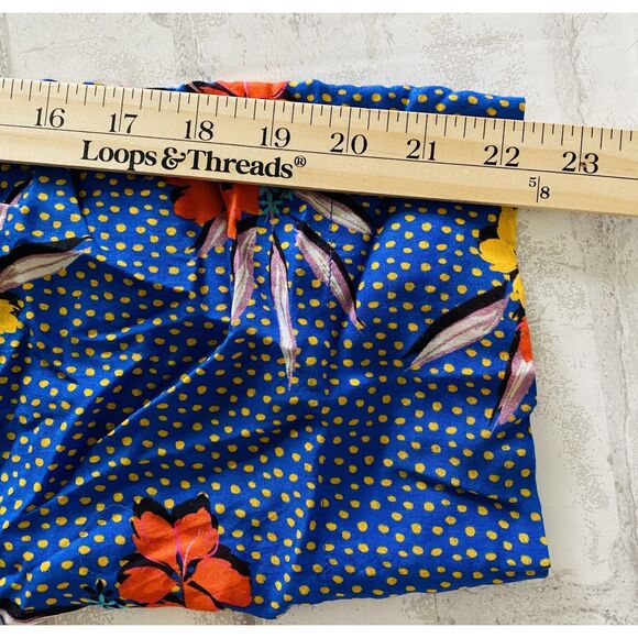 NWT Roller Rabbit Blue Kori Floral Nyana Tropical Rolled Up Sleeve Shirt Sz S - Picture 8 of 11